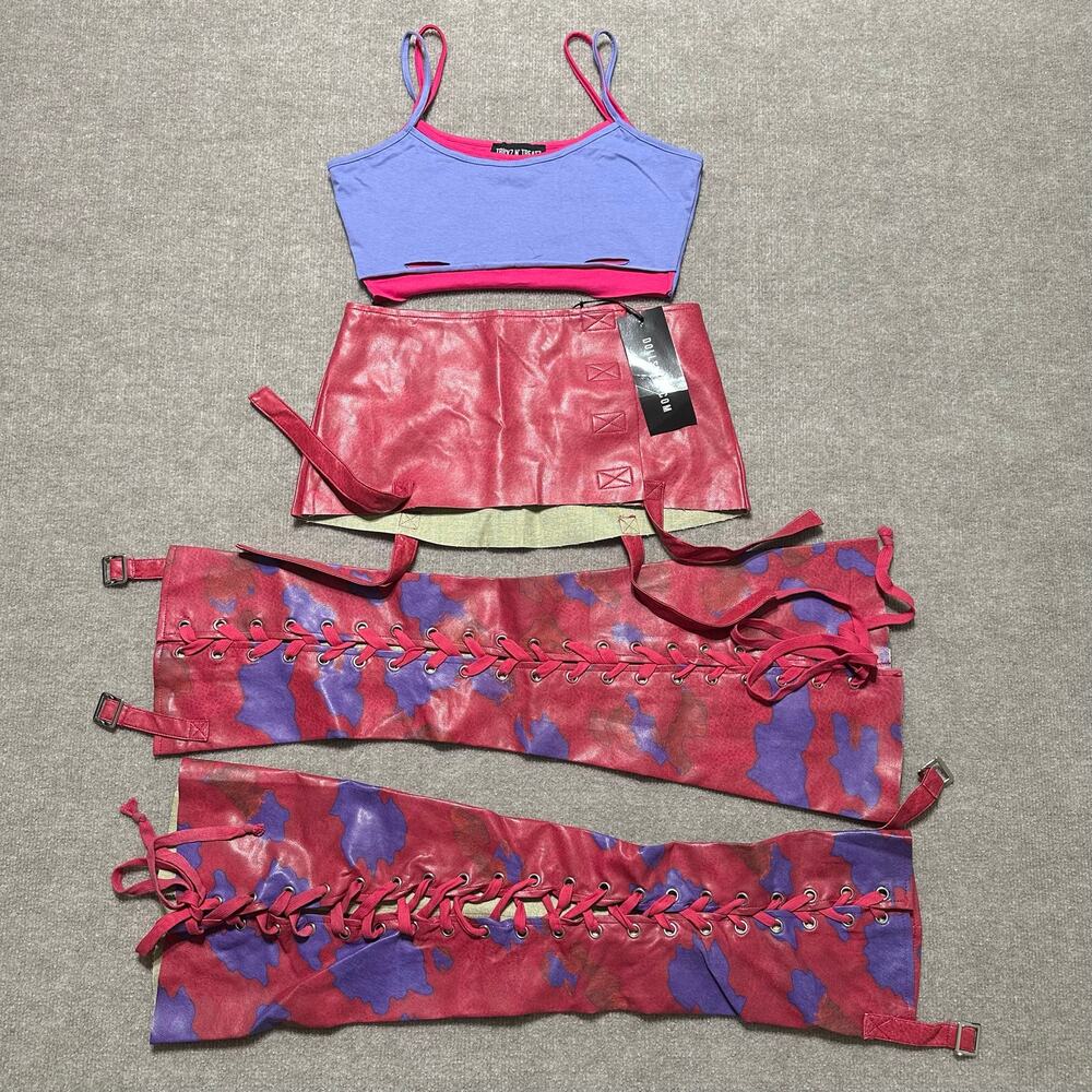 Dolls Kill Trick N Treatz Pink Lilac Suki Fast Furious Halloween Costume Set S